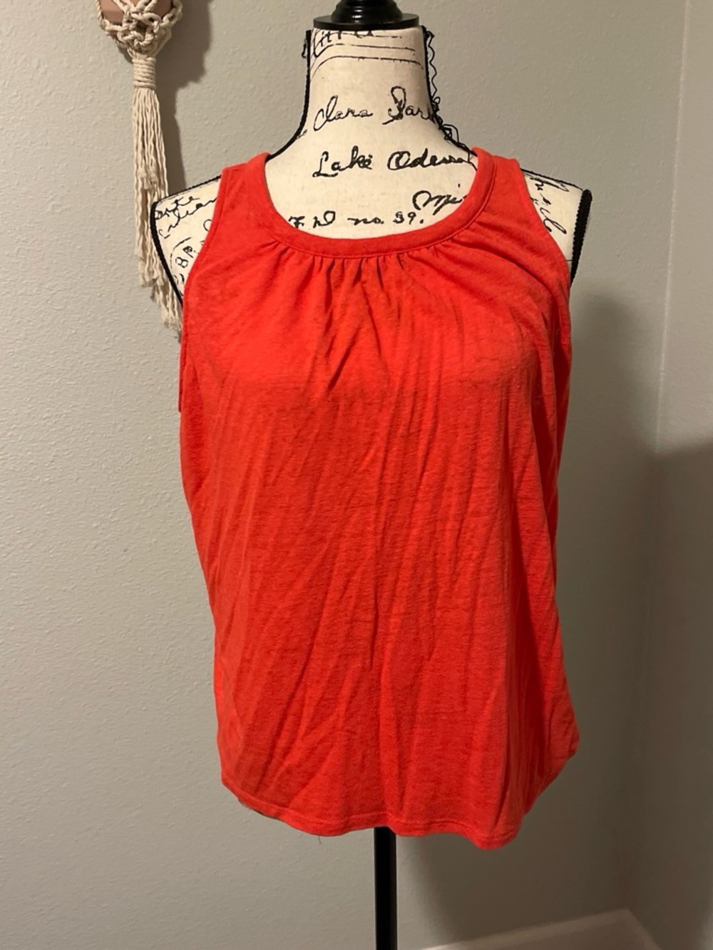 Banana Republic Sleeveless Gathered Neck Tank - Orange